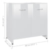 Baderomsskap høyglans hvit 60x33x61 cm konstruert tre