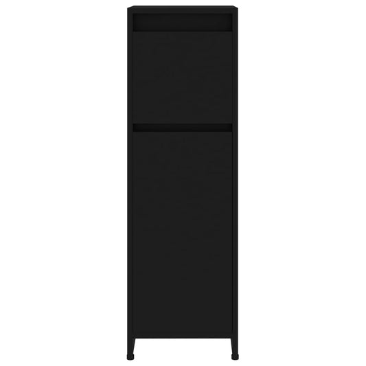 Baderomsskap svart 30x30x95 cm konstruert tre