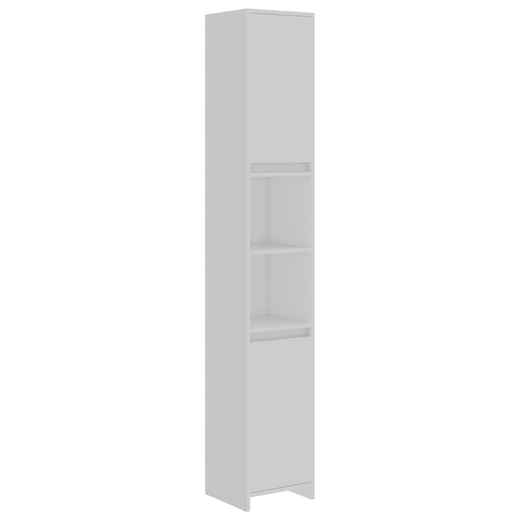 Baderomsskap hvit 30x30x183,5 cm konstruert tre