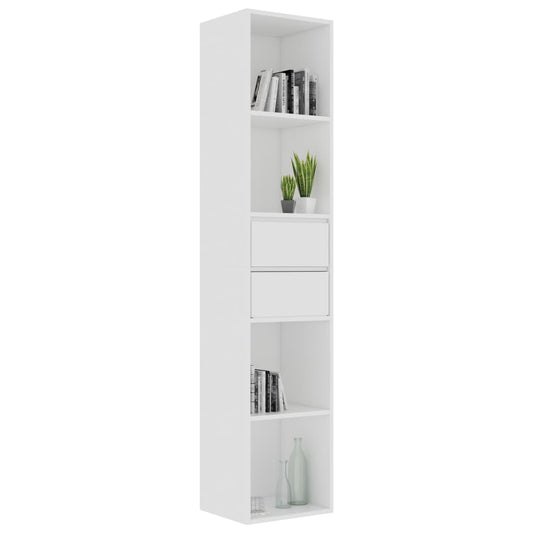 Bokhylle hvit 36x30x171 cm konstruert tre