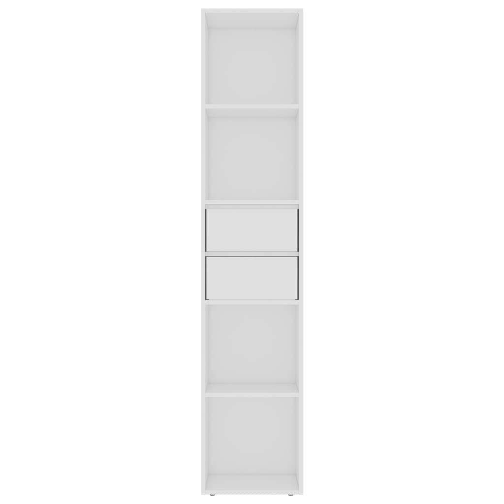Bokhylle hvit 36x30x171 cm konstruert tre