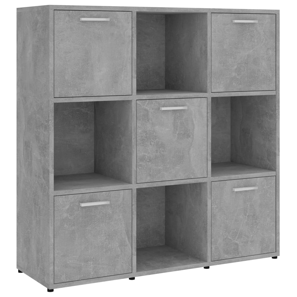 Bokhylle betonggrå 90x30x90 cm konstruert tre