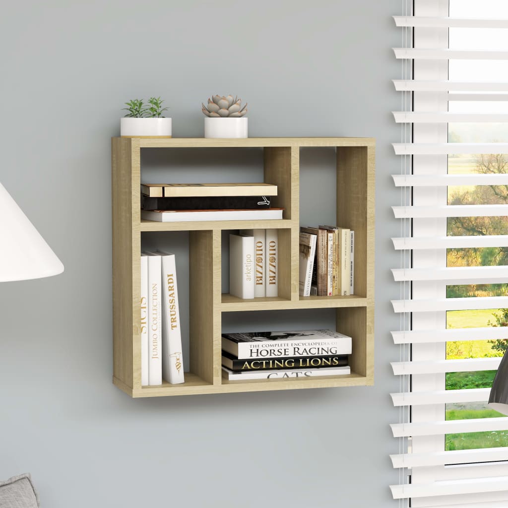 Vegghylle sonoma eik 45,1x16x45,1 cm konstruert tre