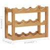 Vinstativ for 12 flasker 47x21x36 cm heltre eik