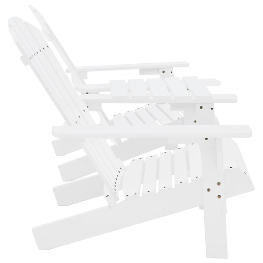 Adirondack hagestoler med tebord heltre gran hvit