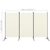 Romdeler 3 paneler hvit 260x180 cm stoff