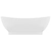 Luksuriøs servant med overløp oval matt hvit 58,5x39cm keramisk