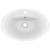 Luksuriøs servant med overløp oval matt hvit 58,5x39cm keramisk