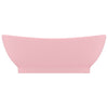 Luksuriøs servant med overløp oval matt rosa 58,5x39cm keramisk