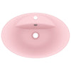 Luksuriøs servant med overløp oval matt rosa 58,5x39cm keramisk