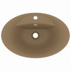 Luksuriøs servant med overløp oval matt krem 58,5x39cm keramisk