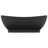 Luksuriøs servant overløp oval matt svart 58,5x39 cm keramisk