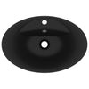Luksuriøs servant overløp oval matt svart 58,5x39 cm keramisk