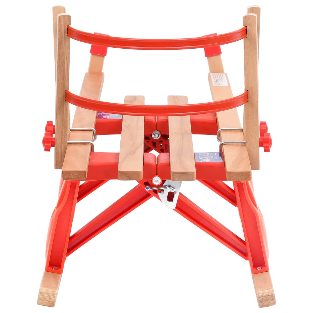 Kjelke med ryggstøtte sammenleggbar 119 cm tre