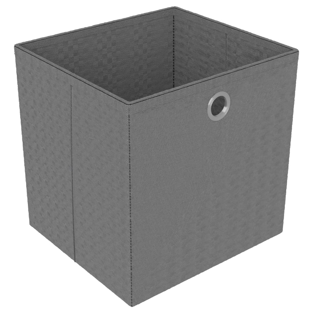 Displayhylle med 9 kuber og bokser grå 103x30x107,5 cm stoff