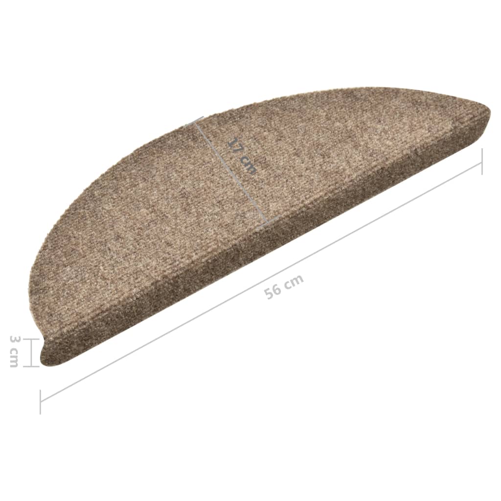 Trappematter selvklebende 15 stk 56x17x3 cm beige halvrund