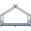 Sengeramme for barn heltre furu grå 90x200 cm