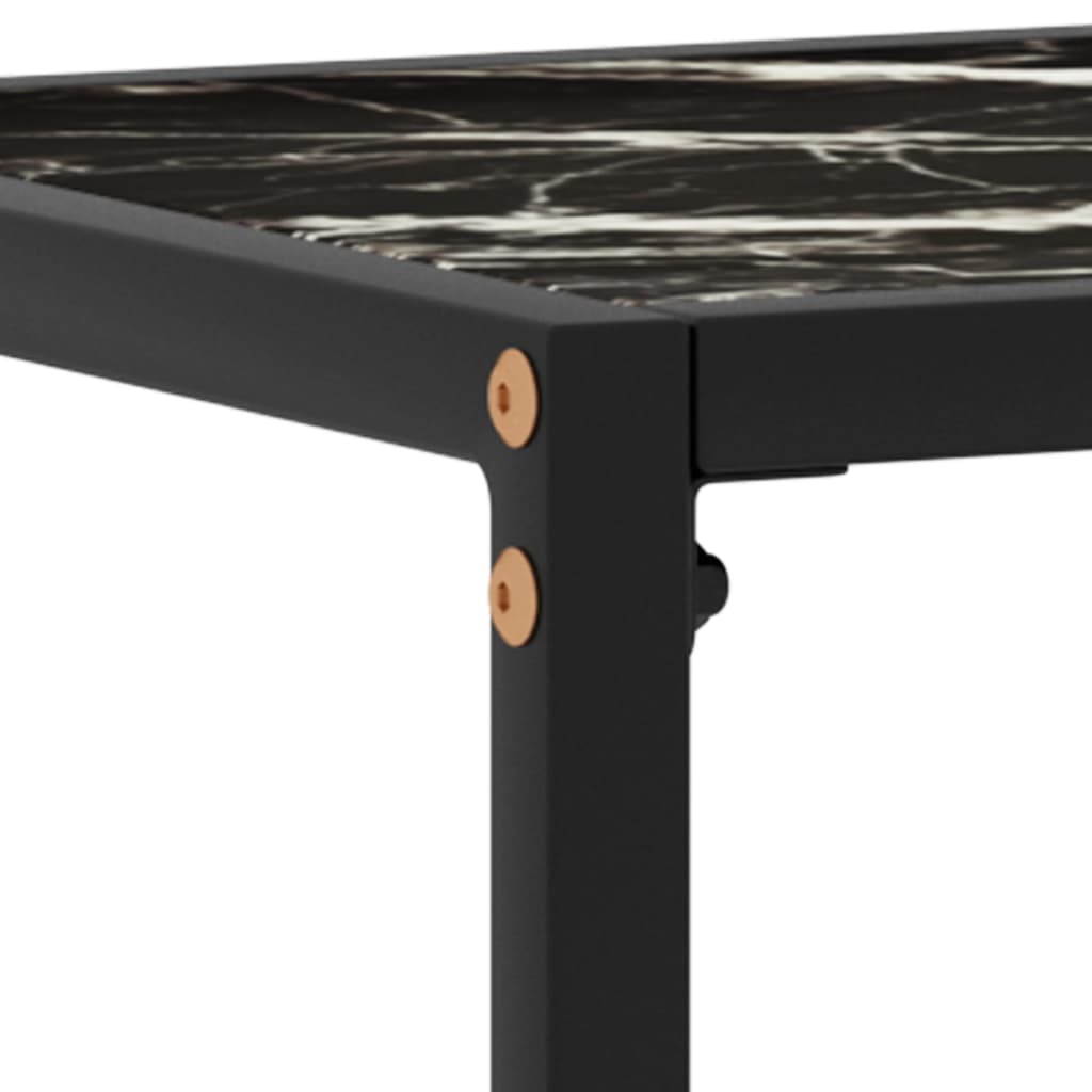 Konsollbord svart 100x35x75 cm herdet glass