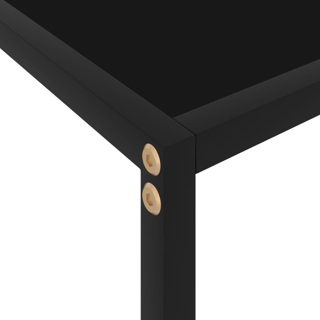 Konsollbord svart 100x35x75 cm herdet glass
