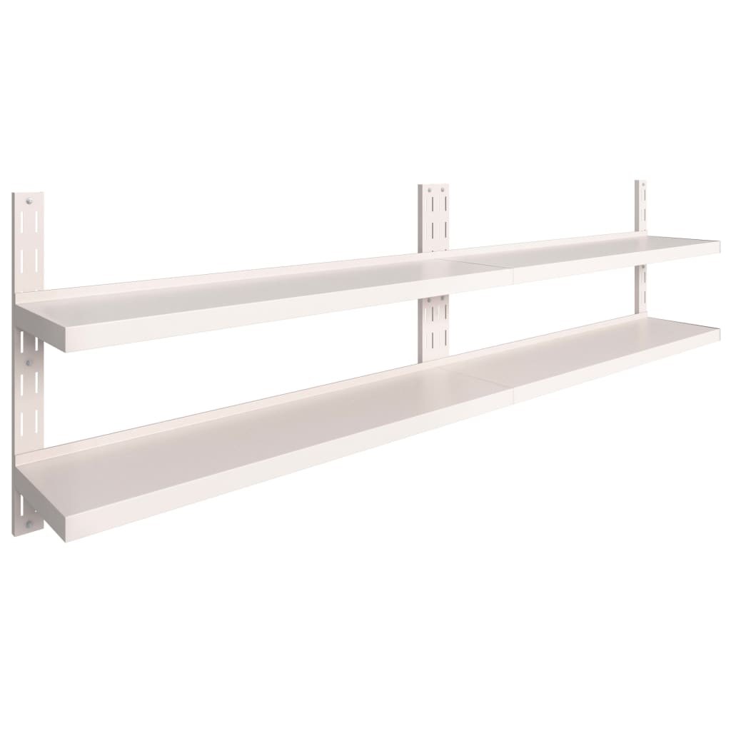 Flytende vegghyller 2 nivåer 2 stk rustfritt stål 300x30 cm
