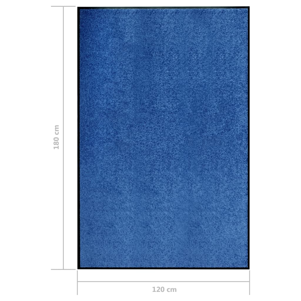 Dørmatte vaskbar blå 120x180 cm