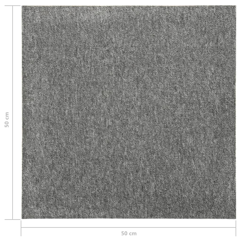 Teppefliser gulv 20 stk 5 m² 50x50 cm grå