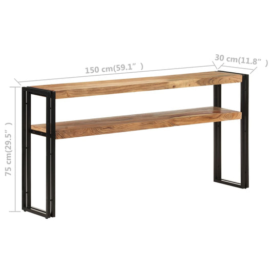 Konsollbord 150x30x75 cm heltre akasie