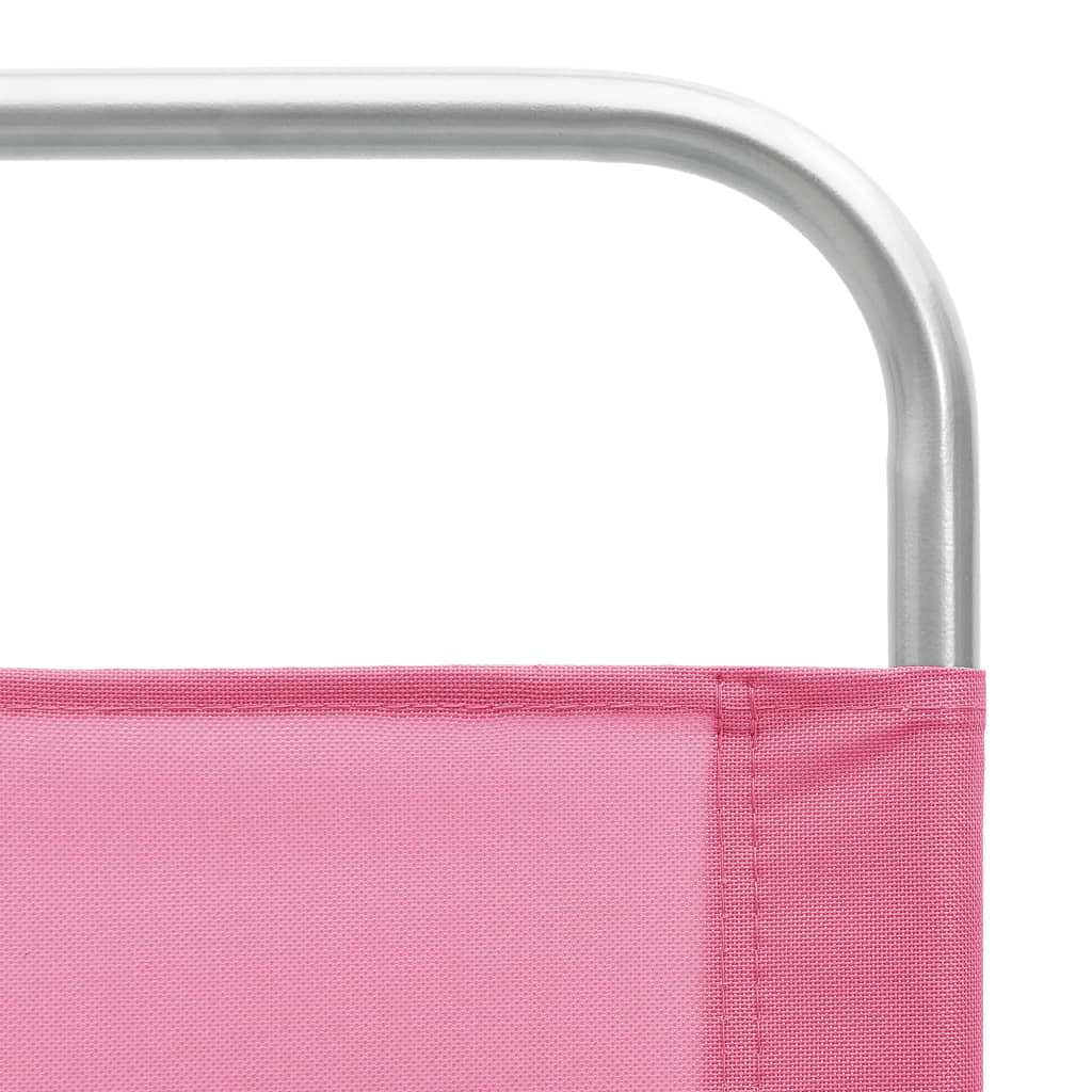 Sammenleggbare strandstoler 2 stk rosa stoff