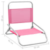 Sammenleggbare strandstoler 2 stk rosa stoff
