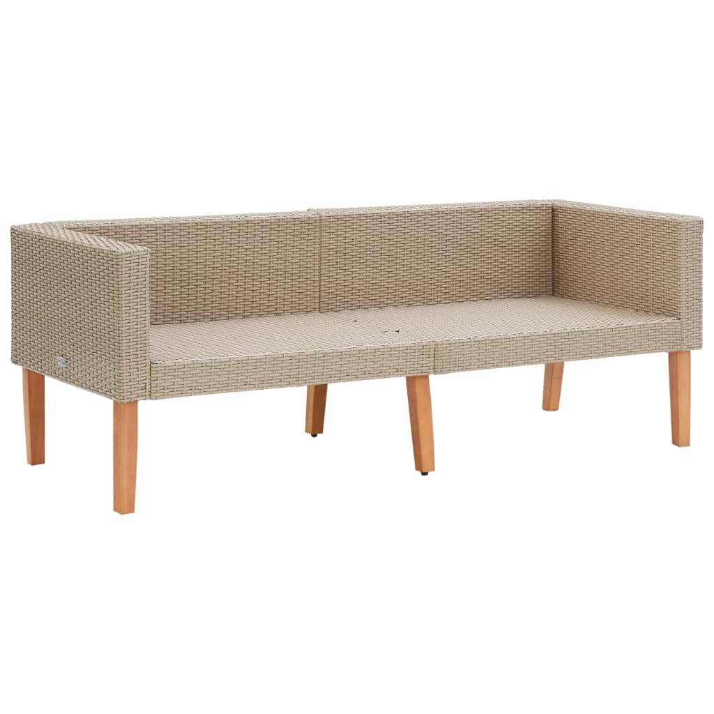 Hagesofa med puter 2 seter polyrotting beige