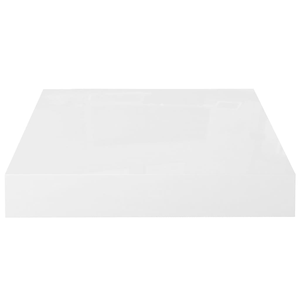 Flytende vegghyller 4 stk høyglans hvit 23x23,5x3,8 cm MDF