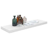 Flytende vegghylle høyglans hvit 80x23,5x3,8 cm MDF