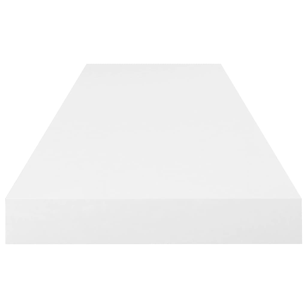 Flytende vegghyller 2 stk høyglans hvit 80x23,5x3,8 cm MDF