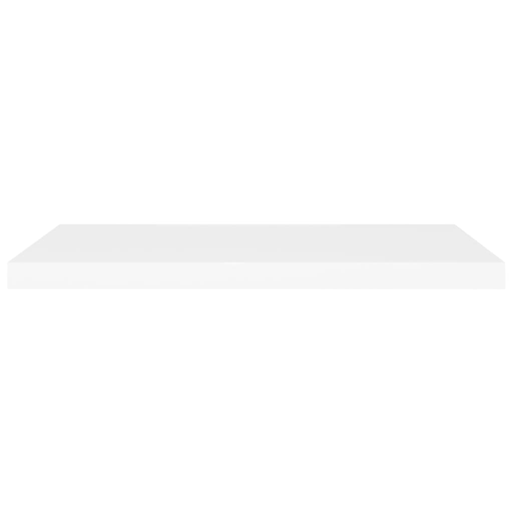 Flytende vegghyller 2 stk hvit 80x23,5x3,8 cm MDF