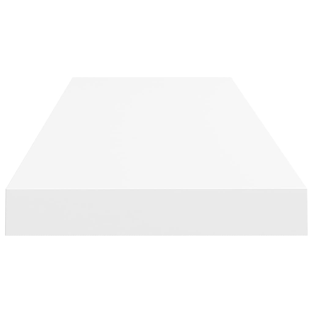 Flytende vegghyller 2 stk hvit 80x23,5x3,8 cm MDF