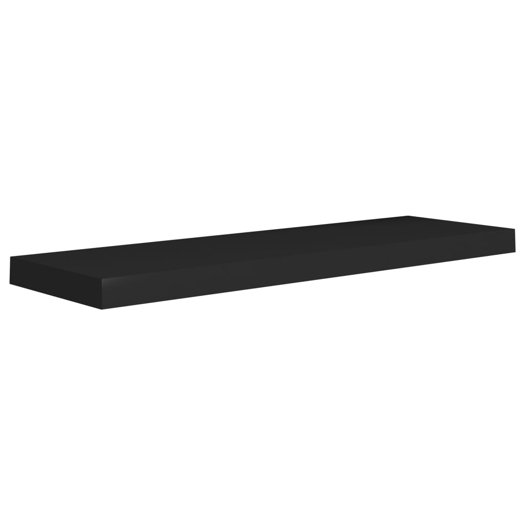 Flytende vegghyller 2 stk svart 80x23,5x3,8 cm MDF