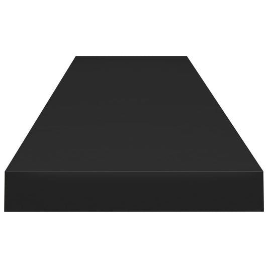 Flytende vegghyller 2 stk svart 120x23,5x3,8 cm MDF