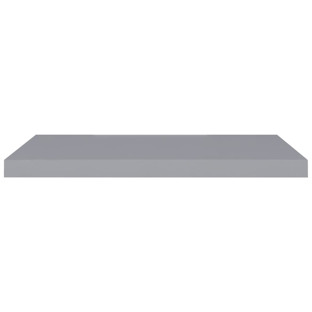 Flytende vegghyller 2 stk grå 80x23,5x3,8 cm MDF
