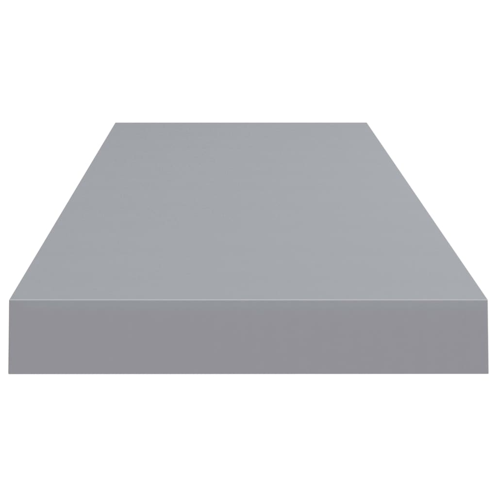 Flytende vegghyller 2 stk grå 80x23,5x3,8 cm MDF
