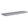 Flytende vegghyller 2 stk grå 90x23,5x3,8 cm MDF