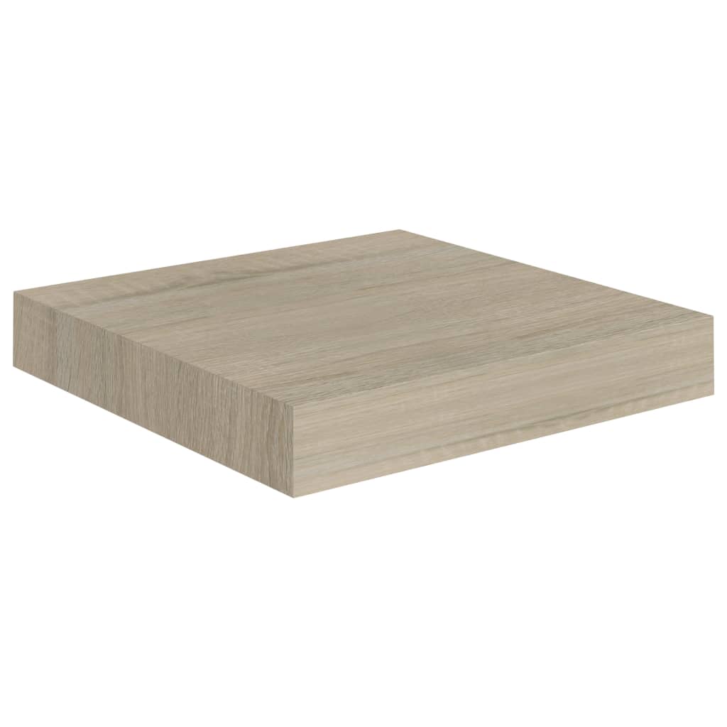 Flytende vegghyller 4 stk eik 23x23,5x3,8 cm MDF