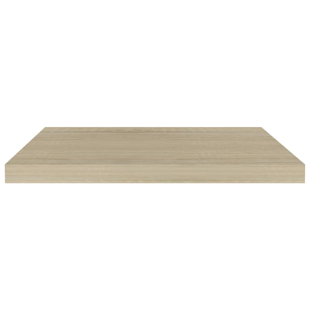 Flytende vegghyller 2 stk eik 60x23,5x3,8 cm MDF