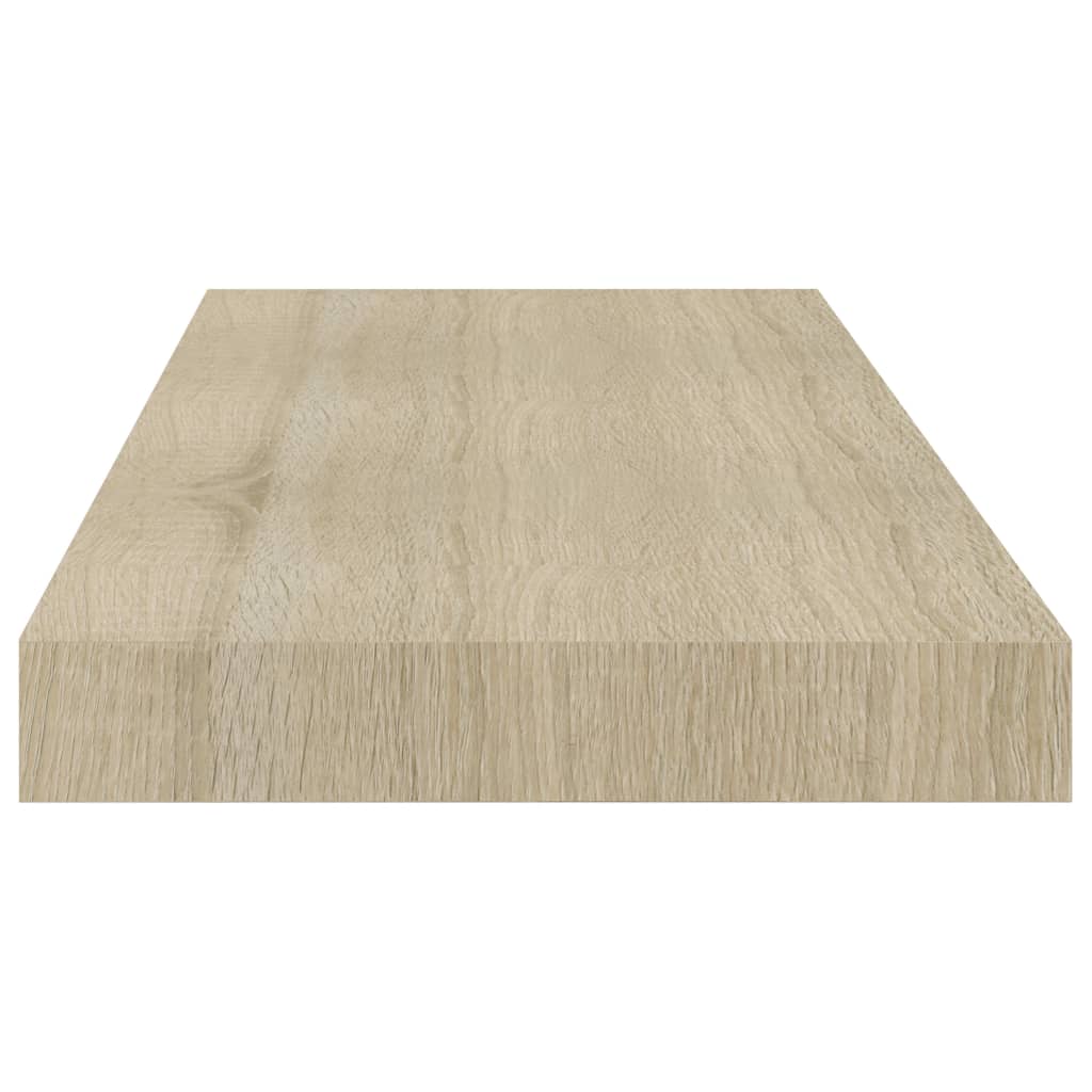 Flytende vegghyller 2 stk eik 60x23,5x3,8 cm MDF