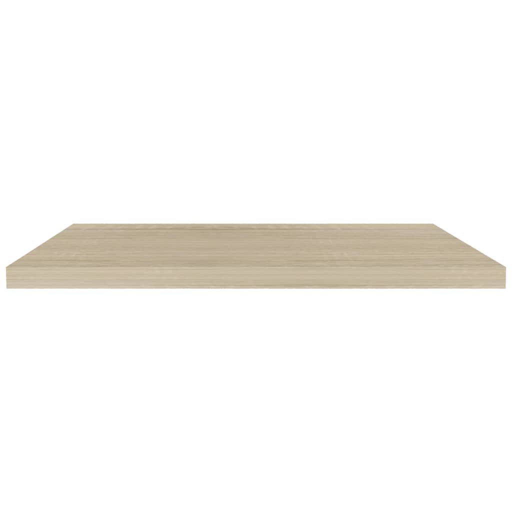 Flytende vegghyller 2 stk eik 90x23,5x3,8 cm MDF