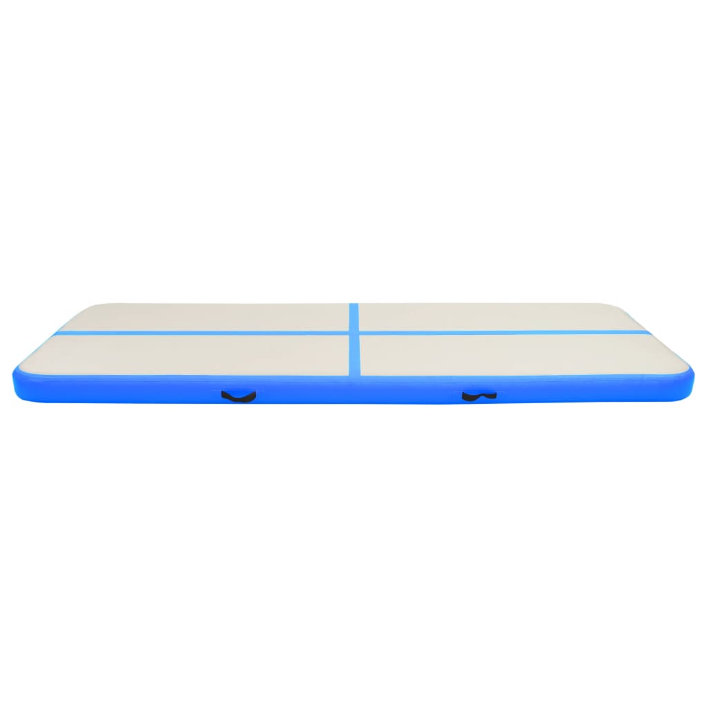 Oppblåsbar gymnastikkmatte med pumpe 400x100x20 cm PVC blå