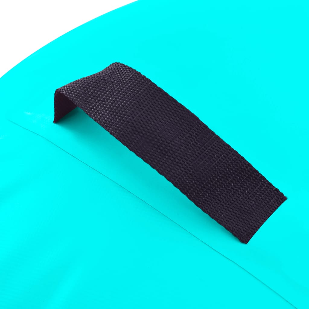 Oppblåsbar gymnastikkrull med pumpe 120x90 cm PVC grønn