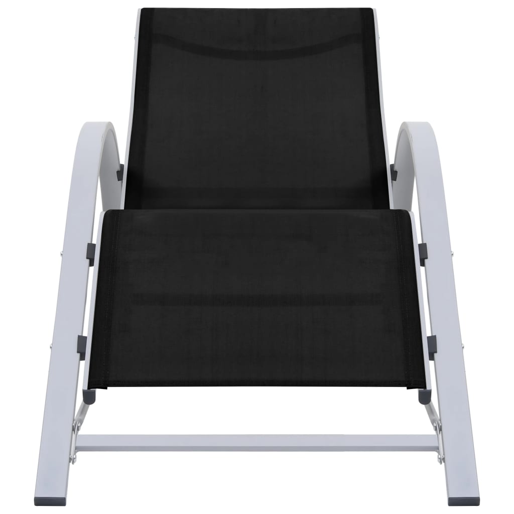 Solsenger 2 stk med bord aluminium svart