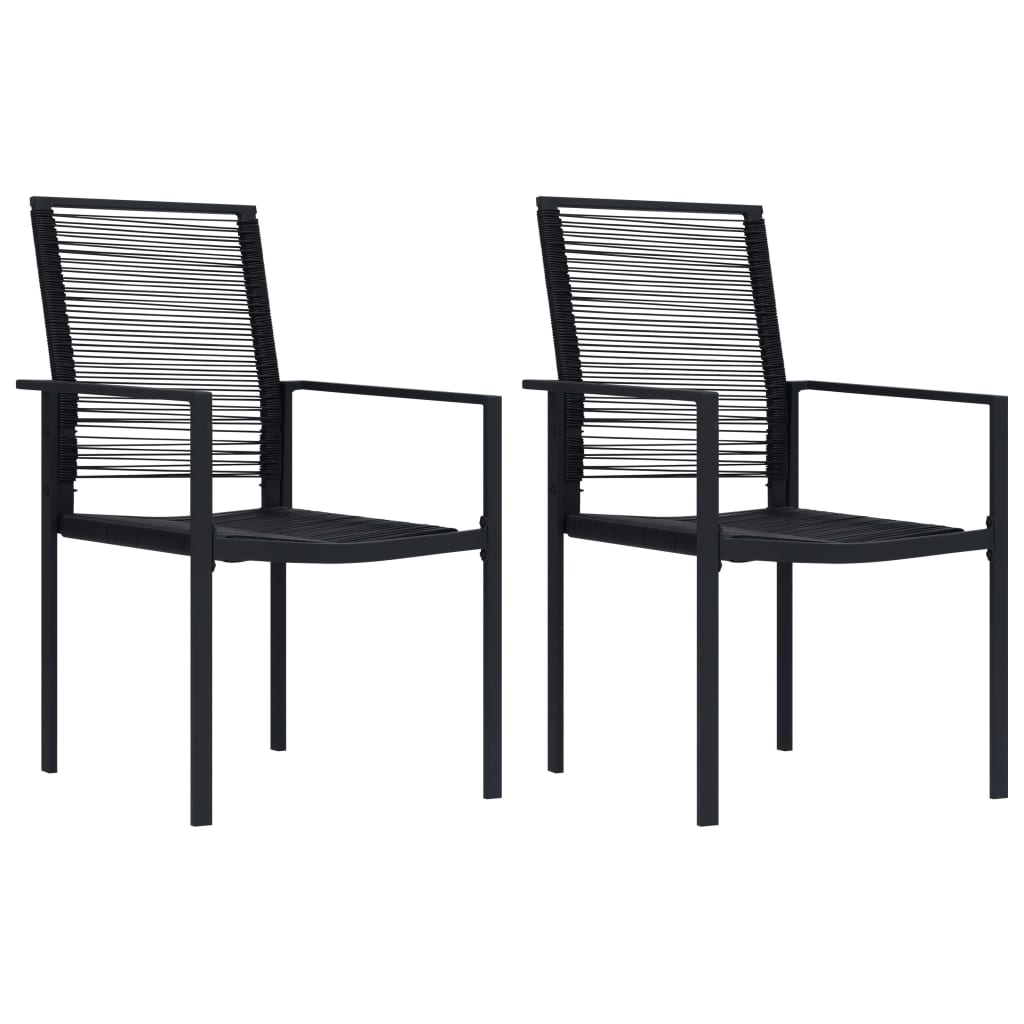 Hagestoler 2 stk PVC rotting svart