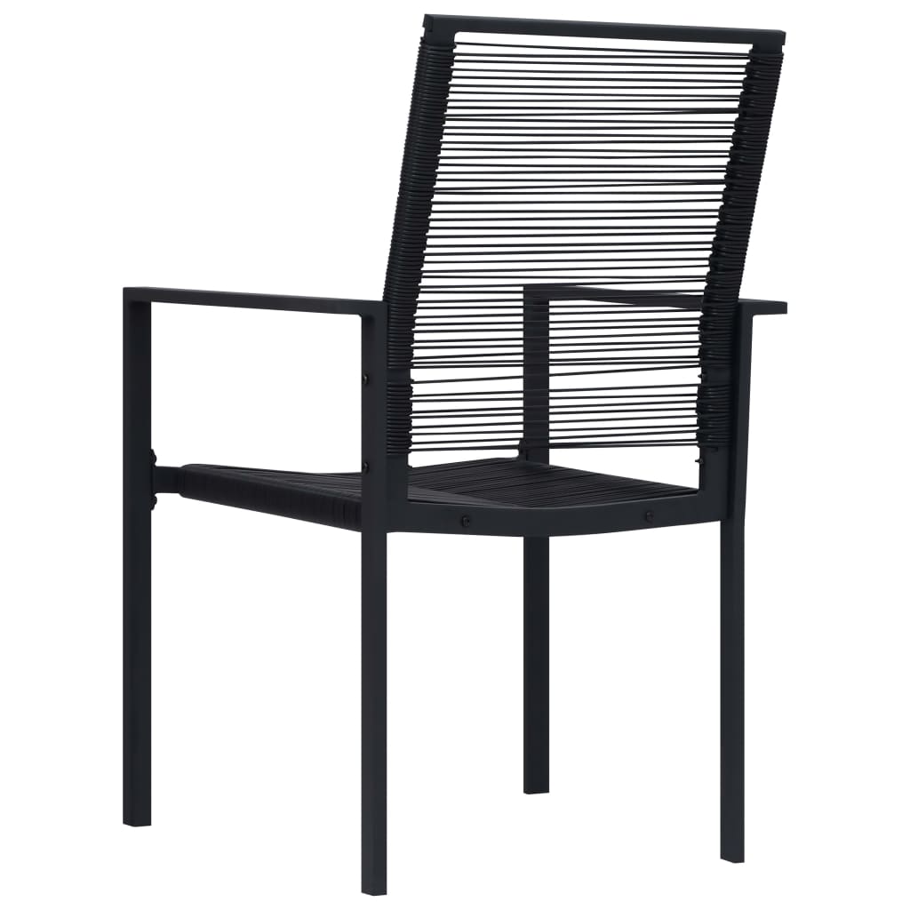 Hagestoler 2 stk PVC rotting svart