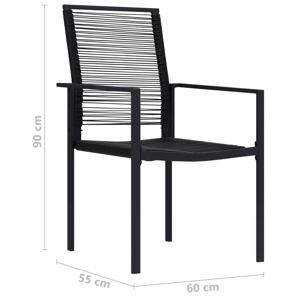 Hagestoler 2 stk PVC rotting svart